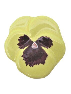 Avon Pansy Flower Porcelain Pin Brooch Vintage1981 Costume Jewelry